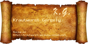 Krautwurst Gergely névjegykártya
